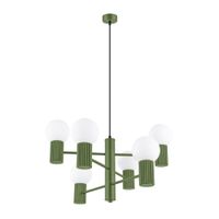 lampara de arana verde oliva aluminio alt 230 cm