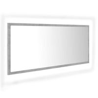 espejo de bano led acrilico gris hormigon 100x85x37 cm vidaxl