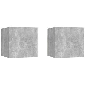 Mesitas De Noche 2 Unidades Gris Hormigón 30,5x30x30cm Vidaxl