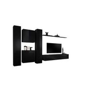 conjunto de muebles para salon switch vi de diseno color negro brillante