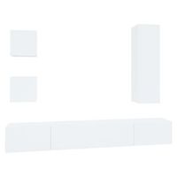 set de muebles para tv 5 piezas madera contrachapada blanco vidaxl