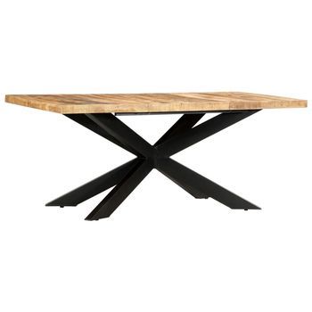 Mesa De Comedor Madera Maciza De Mango Rugosa 180x90x76 Cm Vidaxl