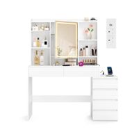 kailyn coleccion - tocador con espejo y luces led de brillo ajustable