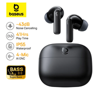 baseus bass ep10 nc -43db auriculares inalambricos con cancelacion de ruido anc bluetooth 60 auriculares intrauditivos inalambricos con 4 microfonos