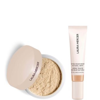 Laura Mercier Mini Translucent Loose Setting Powder Ultra Blur and Travel Size Tinted Moisturiser Dewy Duo (various shades) - 3N Sand