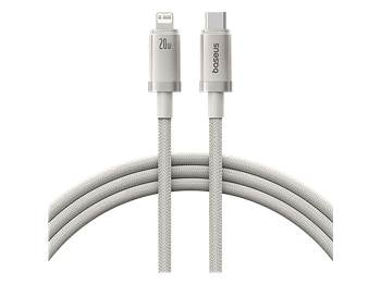 Cable USB-C a Lightning - Baseus Titanium Alloy, Carga ultrarrápida, Alta resistencia, Lightning, 100 cm, 20W, Dorado Galaxy