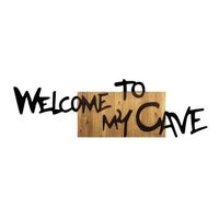 decoracion pared de madera welcome to my cave nogal negro 128x3x39 cm