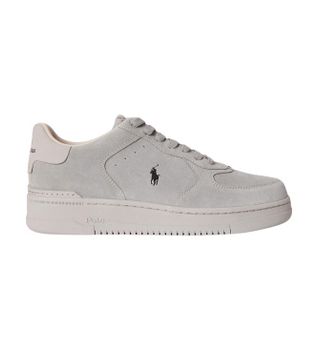 Polo Ralph Lauren para hombre. 809P13085002 Zapatillas de Piel Masters gris (44), Plano, Cordones, Casual