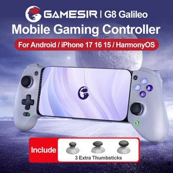 GameSir G8 Galileo Gamepad para Android iPhone 17/16, Controlador Móvil con Palancas de Efecto Hall, Gatillos Analógicos, Diseño para Manos Grandes