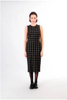 vestido tubo de tejido jacquard multiblack plaid s