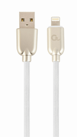 cable de datos y carga gembird 8 pines de caucho premium 1 m blanco