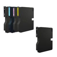 compatible multipack ricoh 40576164 full set  1 extra black standard capacity ink cartridge 5 pack