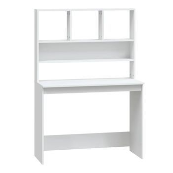 Escritorio Estantes Madera Contrachapada Blanco 102x45x148 Cm