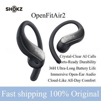 Auriculares Bluetooth de diseño abierto SHOKZ T520 OpenFit Air 2, con soporte para la oreja, que no se introducen en el oído y no utilizan la conducción ósea, ideales para practicar deportes y correr.