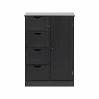 mueble de bano con 4 cajones y 1 puerta de madera negro