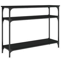 mesa consola  mesa de entrada  mesa auxiliar madera de ingenieria negra 100x29x75 cm