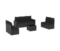 vidaxl set de sofas de jardin 8 piezas y cojines ratan sintetico negro