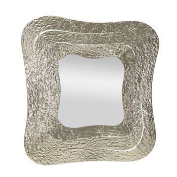 Espejo De Pared De Metal Plateado Cm 74x7x79.