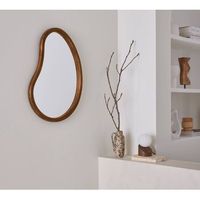 espejo de madera de abeto decorativo de pared 65cm madera de nogal