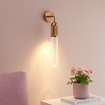Aplique metal y vidrio  50 cm