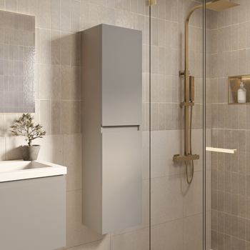Columna De Baño Suspendida 4 Estantes 140 Cm Greige - Lomazoo Marbella