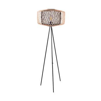Lámpara De Pie Bamboo Lumit 60w Trípode Bambú Negro/natural Ø49x145 Cm