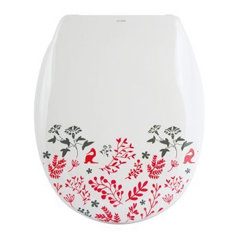 Asiento Wc Thermo-duro Cierre Lento Floral