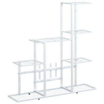 Soporte De Flores De Metal Blanco 94,5x25x88 Cm Vidaxl