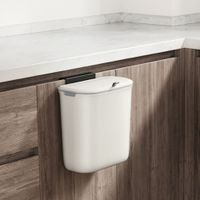 cubo de basura colgante con tapa de 9 l blanco
