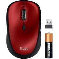 raton trust wireless 1600 dpi silencioso reciclado rojo mano derecha compacto