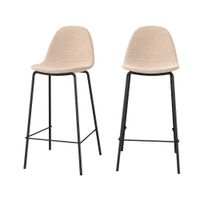 set de 2 sillas para isla de cocina en tela beige 655 cm