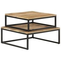 mesa de centro 70x68x27 cm mango sin tratar - marron