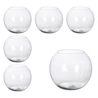 floreros bola de cristal transparente pack 6 unidades para centros de mesa en restaurantes bares hoteles y eventos con flores velas o piedras decorativas