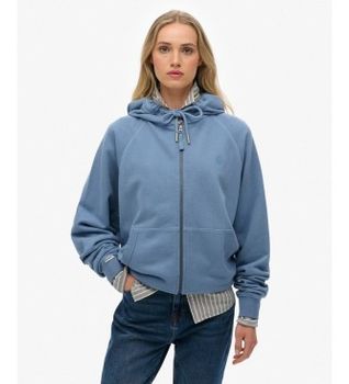 Superdry para mujer. W2012543A Sudadera con capucha Studios Relaxed azul (S), Casual, Algodón