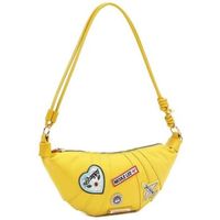 nicole lee bolso de mano bolso croissant con parches de colores amarillo para mujer