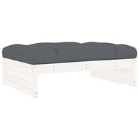 taburete de jardin  otomana de jardin  reposapies de jardin madera maciza de pino blanco 120x80 cm