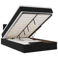 cama otomana con colchon y led terciopelo negro 120x190cm vidaxl