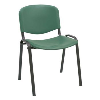 Pack 2 - Sillas De Confidente Iso Chásis Acero Negro - Plástico Verde
