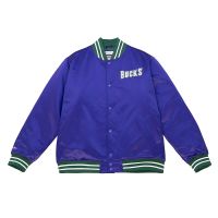 chaqueta milwaukee bucks mitchell and ness heavyweight satin jacket