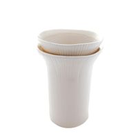 jarron decorativo de gres blanco roto h22