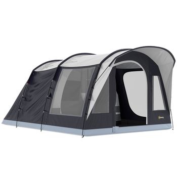 Outsunny Tienda túnel 2-4 personas, habitación, zona de estar, impermeable, Azul marino