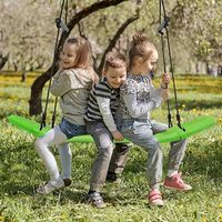 columpio nido columpio de arbol para ninos con cuerda ajustable de 100-180 cm columpio colgante verde 123x45 cm