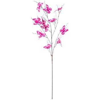 Set 6 Ramas Mariposas Fucsia