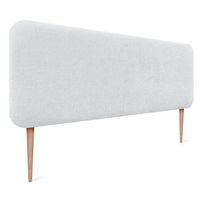 dhome cabecero tapizado en lana liso con patas redondeado para pared acusticos cabeceros absorbentes cabezal cama dormitorio blanco 150cm