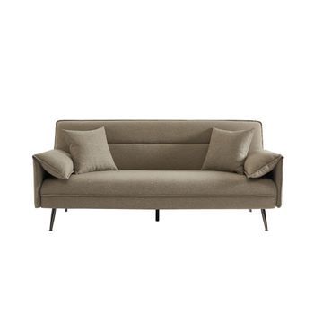 Sofá Convertible De 3 Plazas Beige Colección Silas