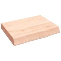 encimera de bano madera maciza sin tratar 40x30x2-6 cm