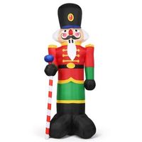 soldado inflable del cascanueces de la navidad de los 24m de alto con 3 luces led y el palillo del caramelo colorido