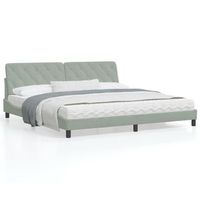 cama matrimonial  cama para adultos  estructura de cama con cabecero terciopelo gris claro 200x200cm cfw69946