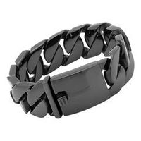 brazalete de acero inoxidable macizo negro