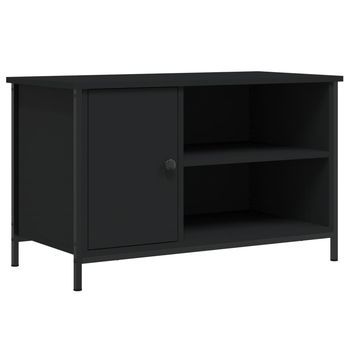 Mueble Tv | Mueble De Salón | Armario Tv Madera Contrachapada Negro 80x40x50 Cm